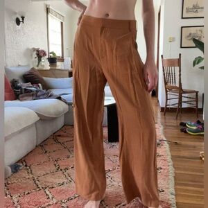 Burnt orange flowy trousers